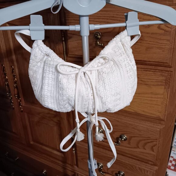 Wild Fable Women's Crochet Bikini Top Ties to the Back NWOT - Picture 2 of 5